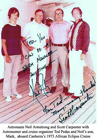 [Astronomer Ted Pedas with  Astronauts Neil Armstrong and Scott Carpenter]