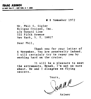 [Isaac Asimov Letter to Phil Sigler]