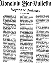 [Honolulu Star Bulletin— Voyage to Darkness']