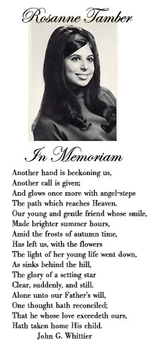 [In Memoriam Rosanne Tamber]