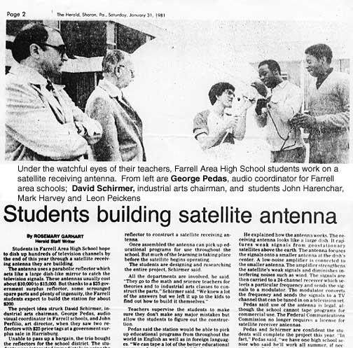 [Students build satellite antenna]